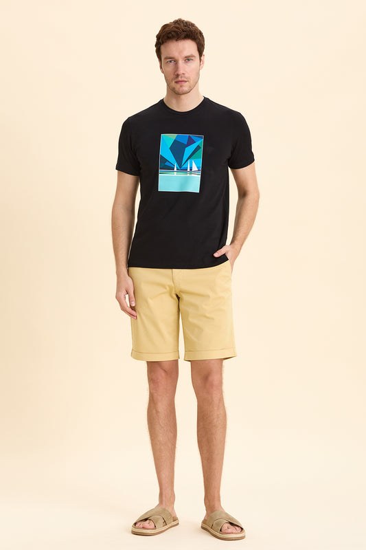 Black Marine Printed T-Shirt