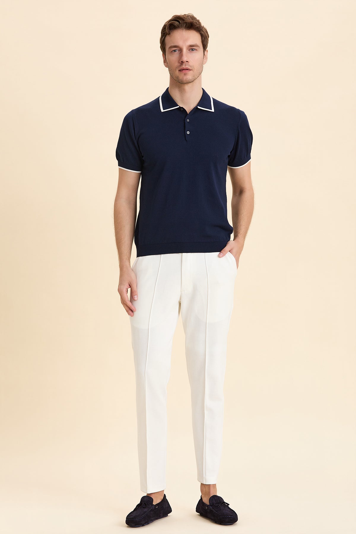 Navy Blue Polo Knitwear