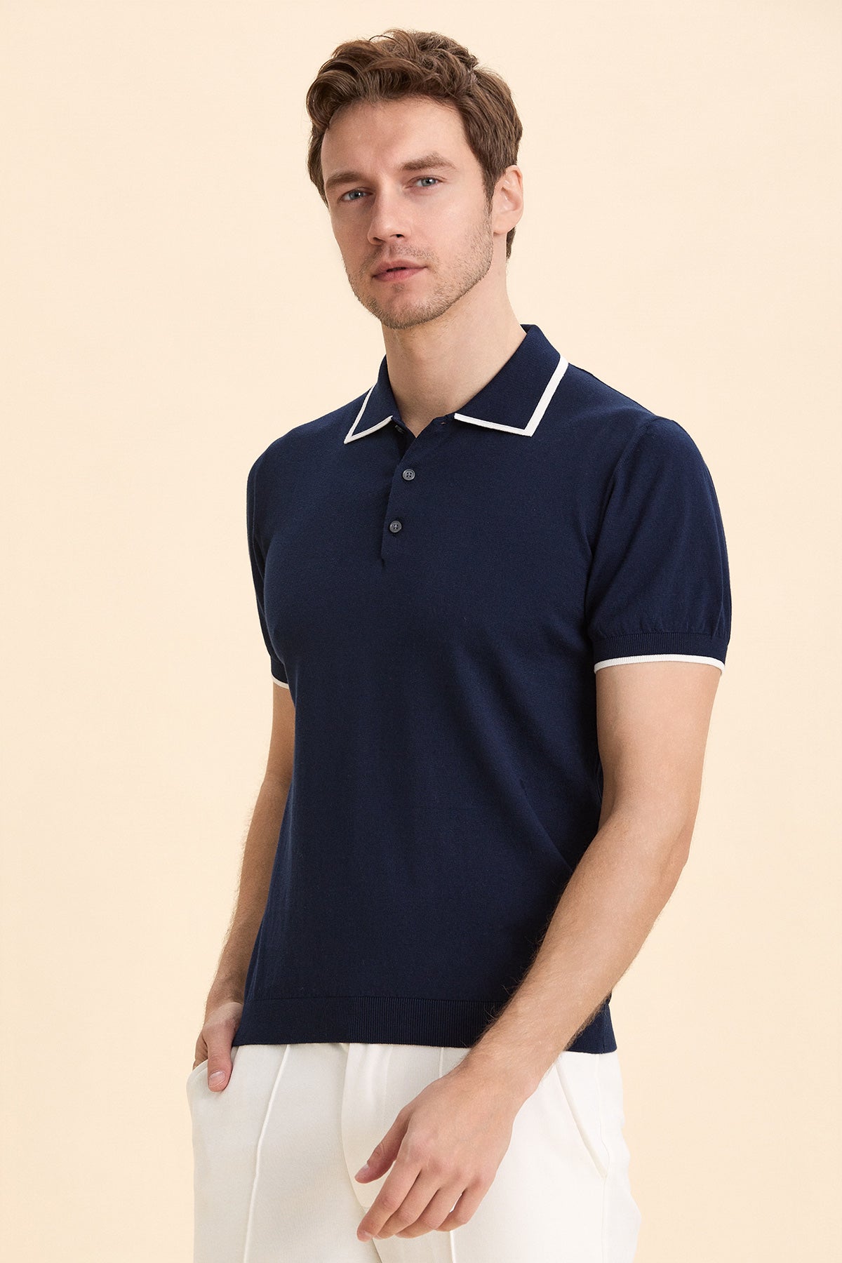 Navy Blue Polo Knitwear