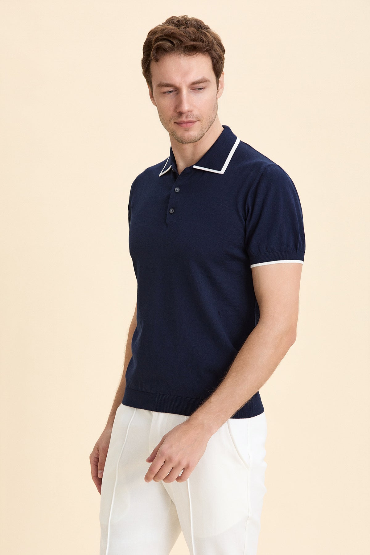 Navy Blue Polo Knitwear