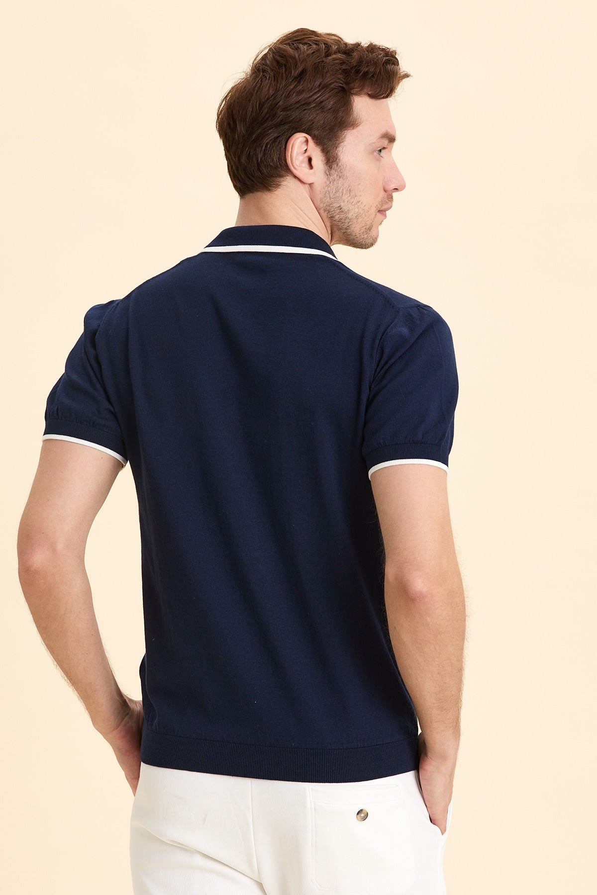Navy Blue Polo Knitwear