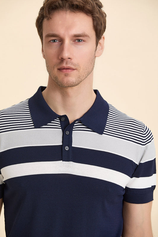 Navy Blue Polo Knitwear