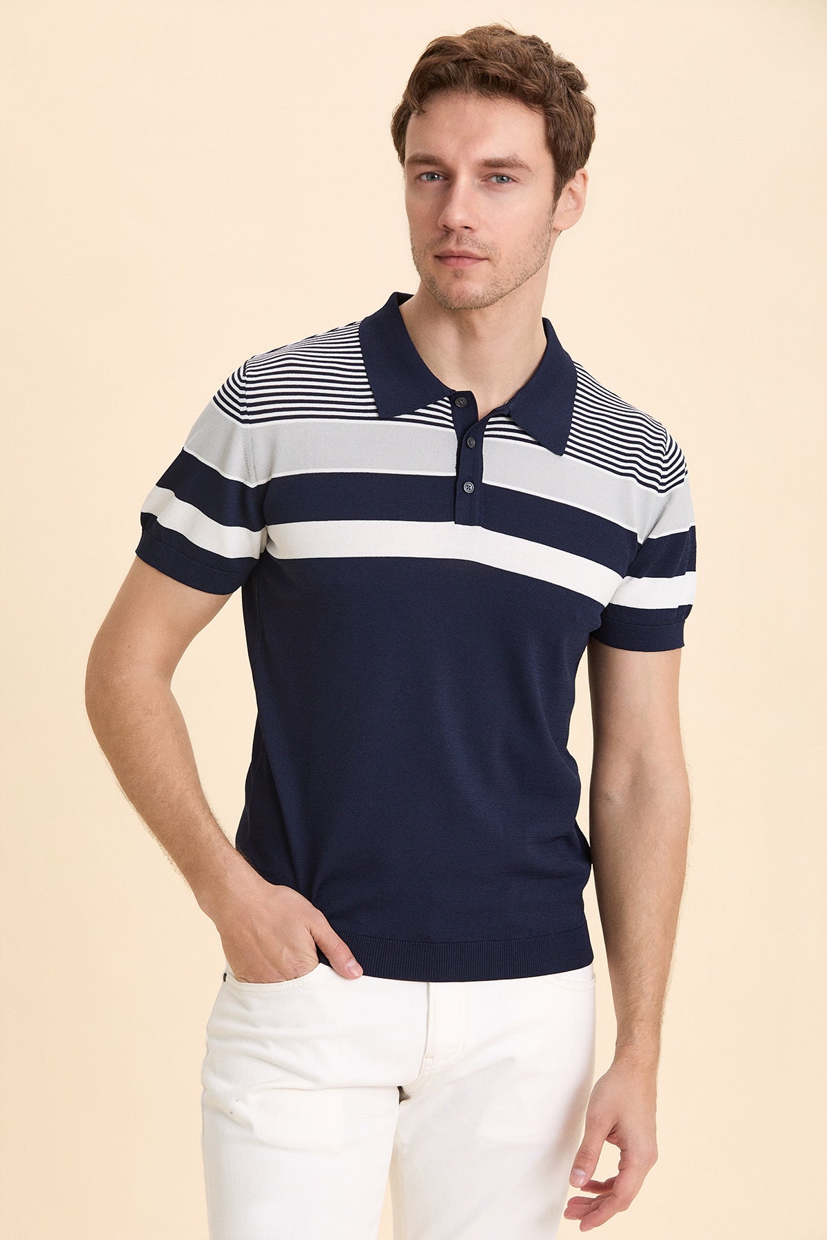 Navy Blue Polo Knitwear