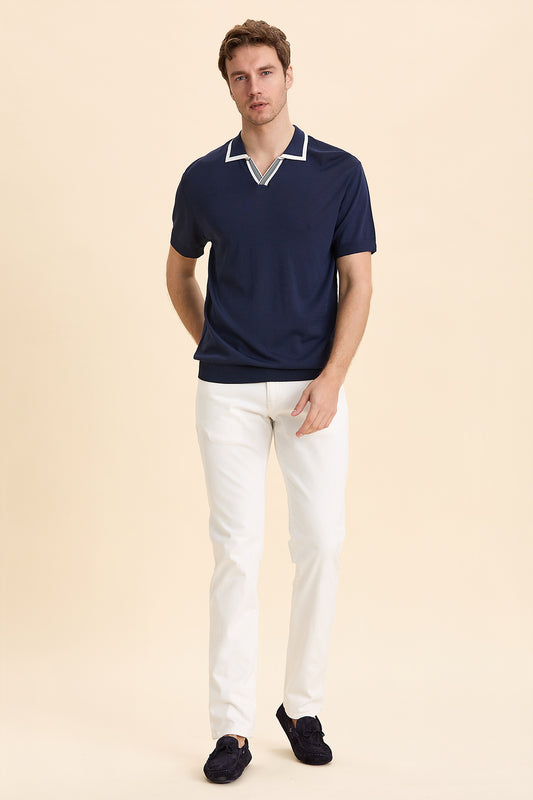 Navy Blue Polo Knitwear