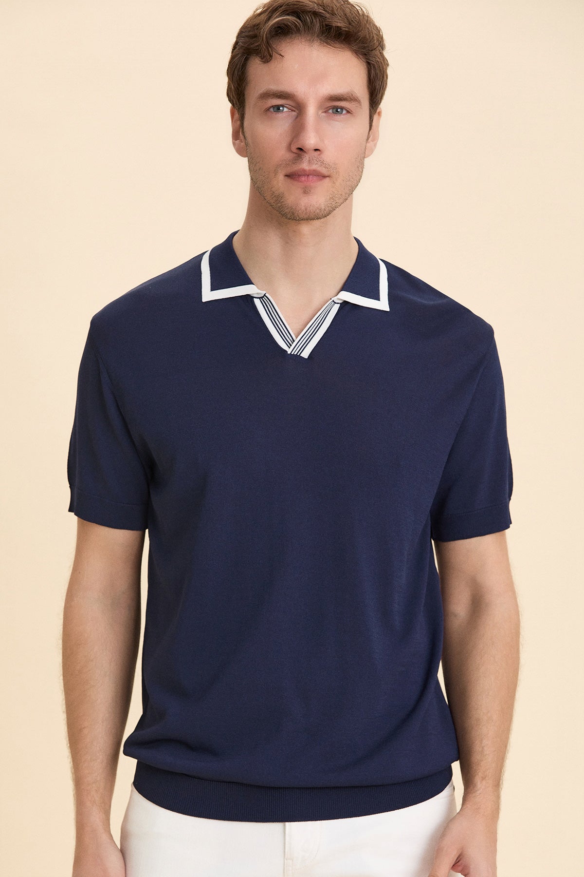 Navy Blue Polo Knitwear