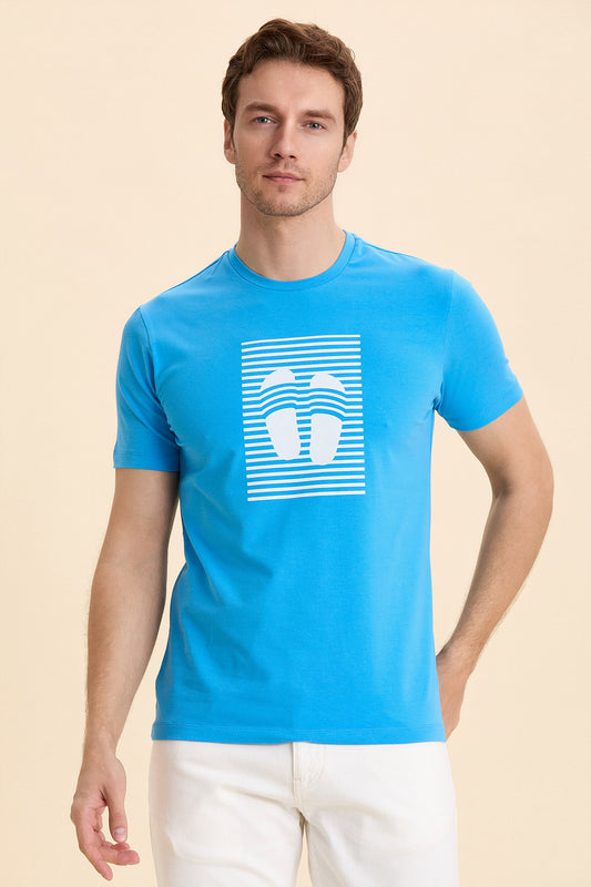 Turquoise Printed T-Shirt