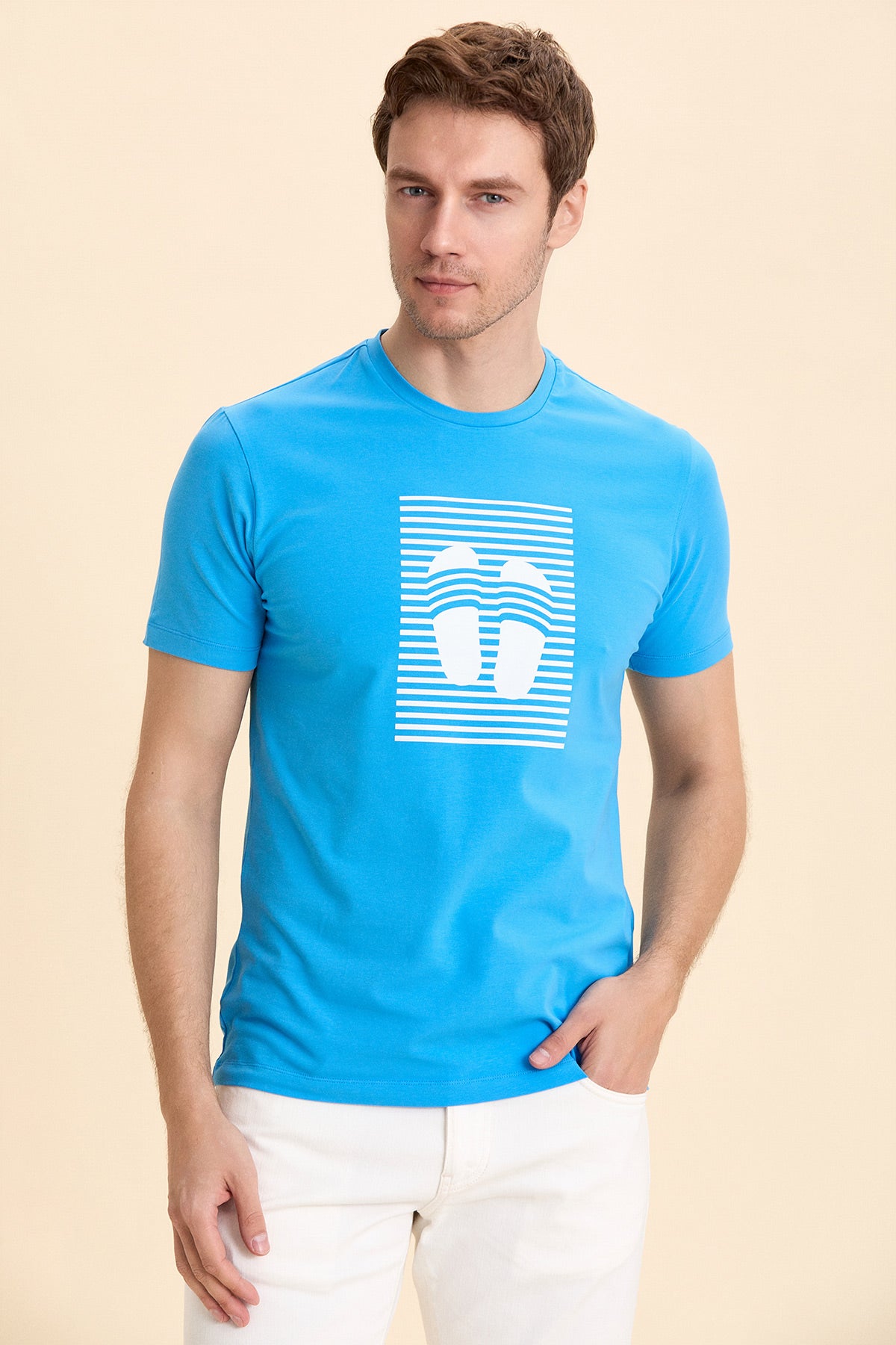 Turquoise Printed T-Shirt