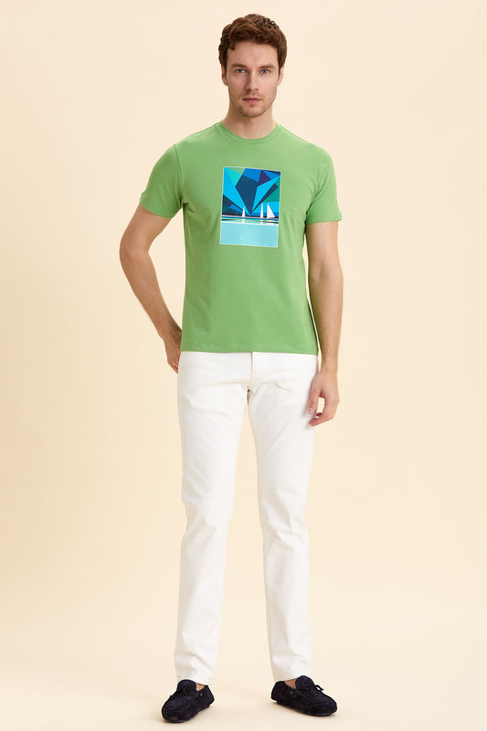 Green Marine Printed T-Shirt