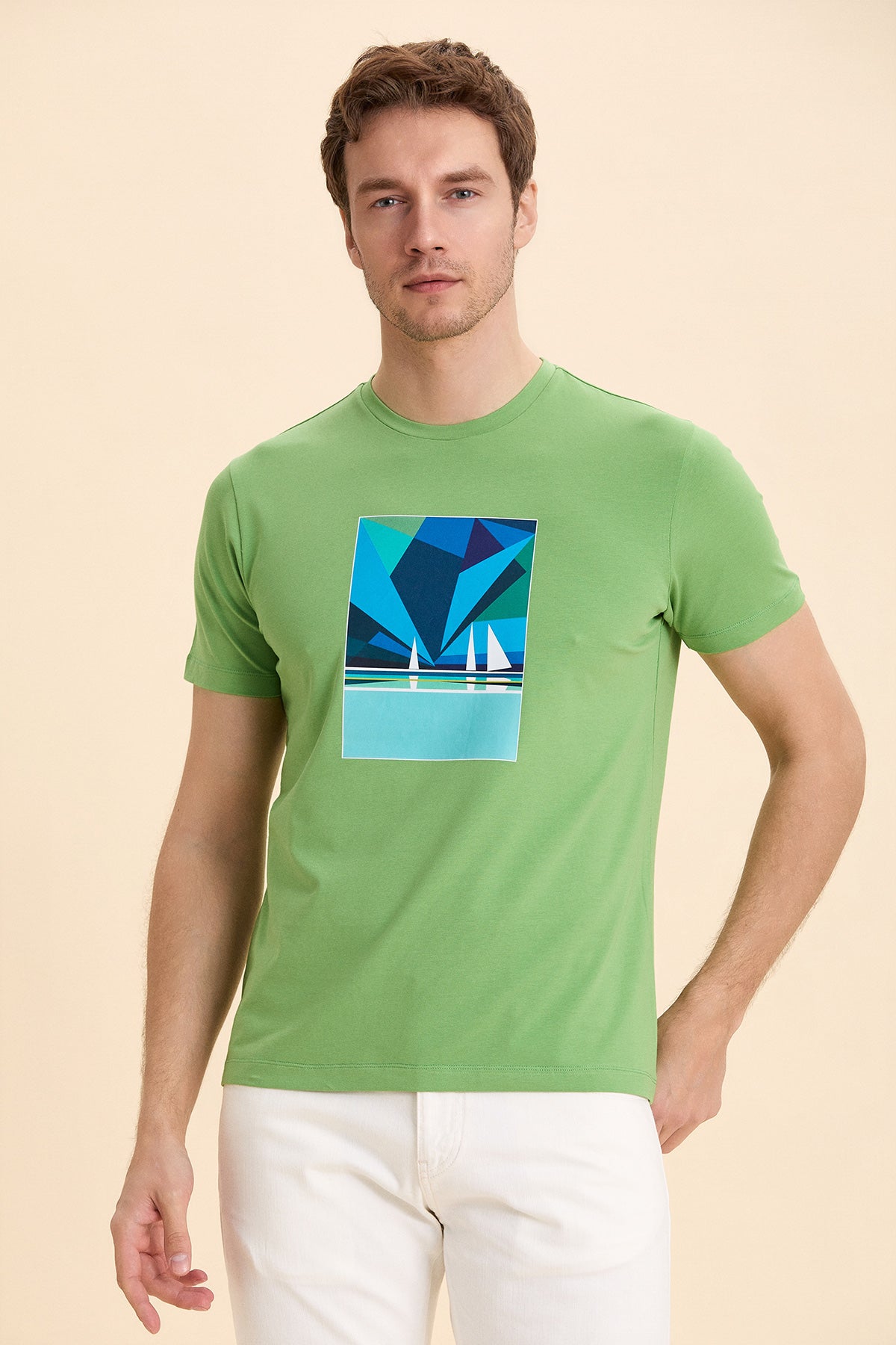 Green Marine Printed T-Shirt
