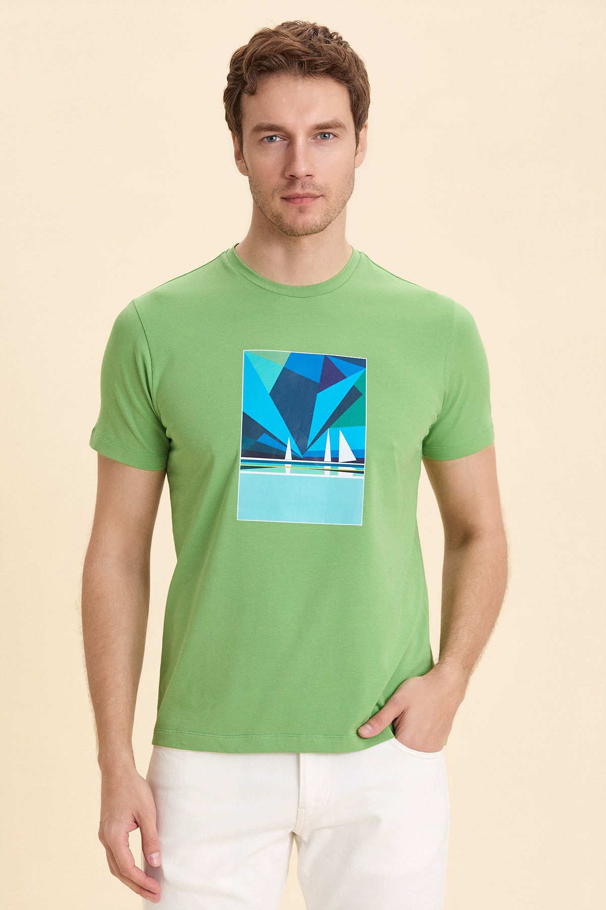 Green Marine Printed T-Shirt