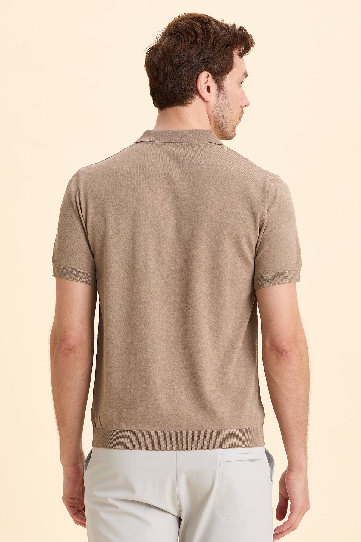 Beige Polo Knitwear