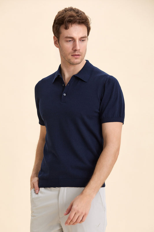 Navy Blue Polo Knitwear