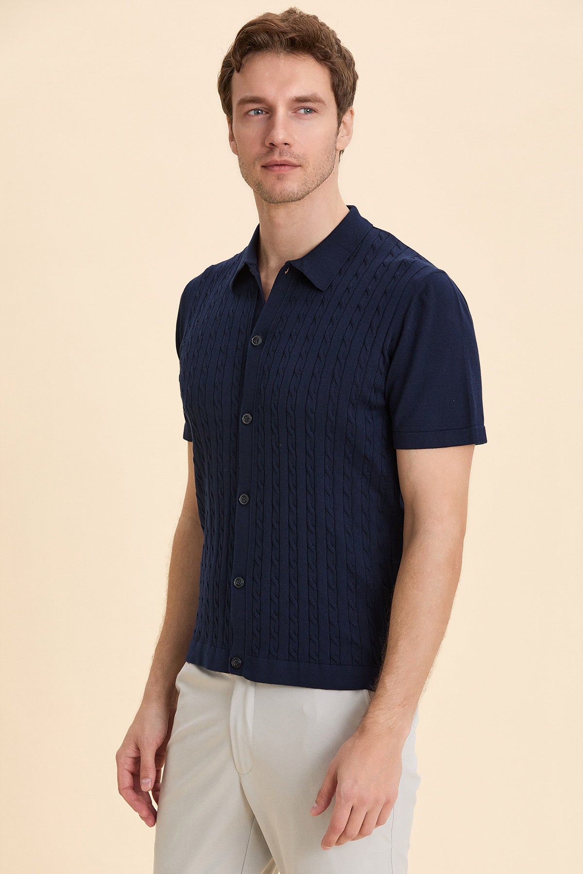 Navy Blue Polo Knitwear