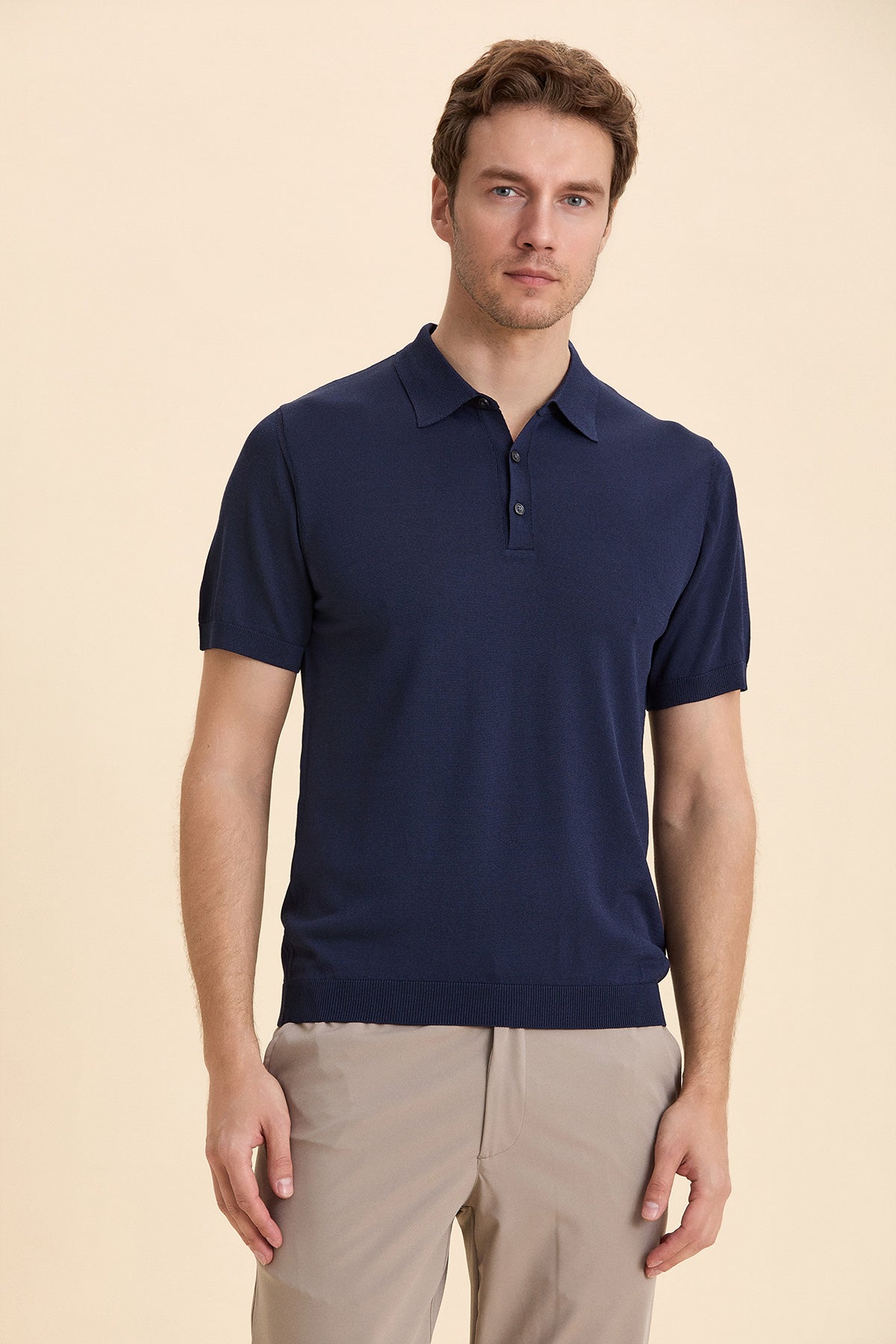 Navy Blue Polo Knitwear