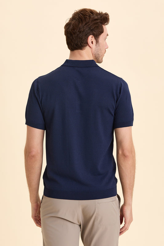 Navy Blue Polo Knitwear
