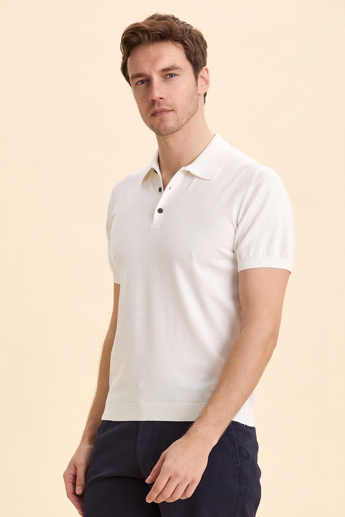 Off White Polo Knitwear