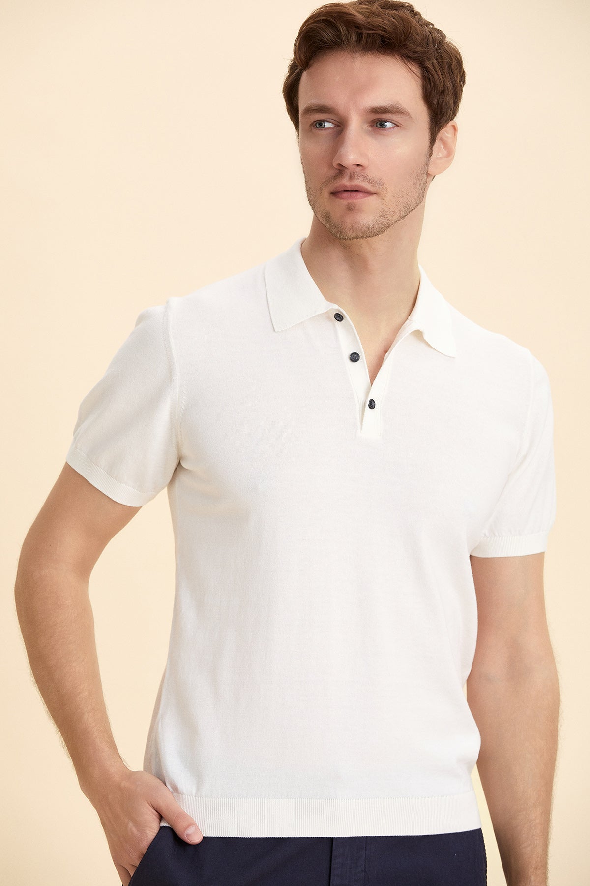 Off White Polo Knitwear