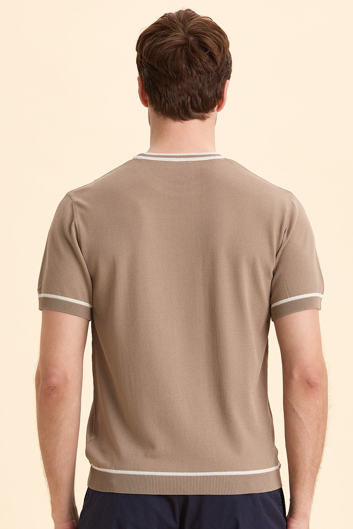 Beige Crew Neck Knitwear