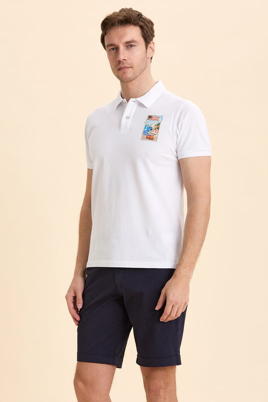 White 100% Cotton Polo T-Shirt