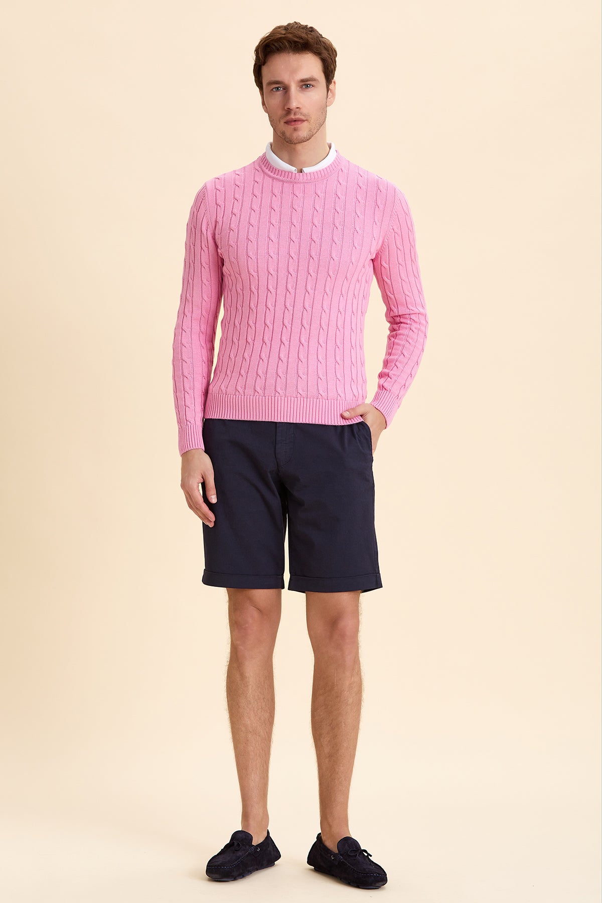 Pink Hair Knit Crew Neck Knitwear
