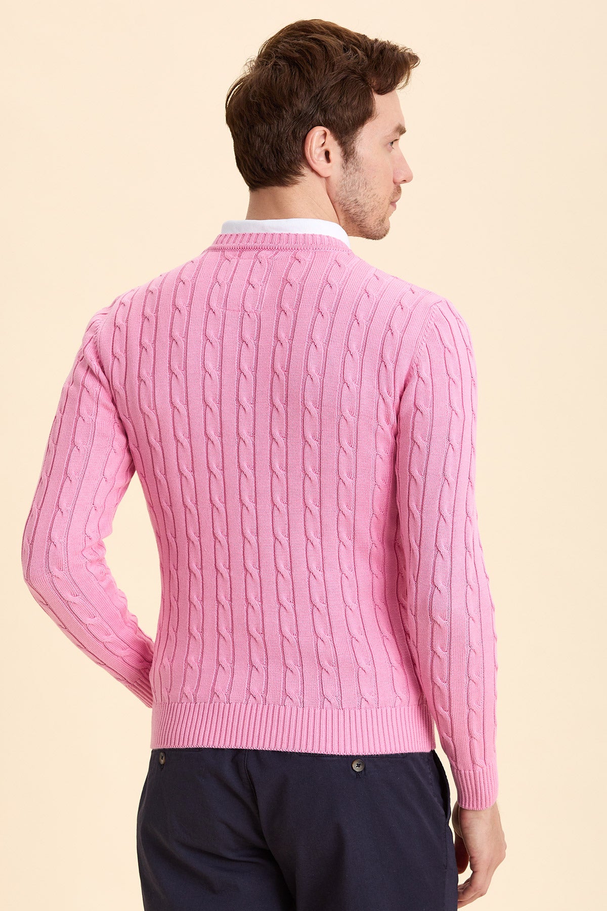 Pink Hair Knit Crew Neck Knitwear