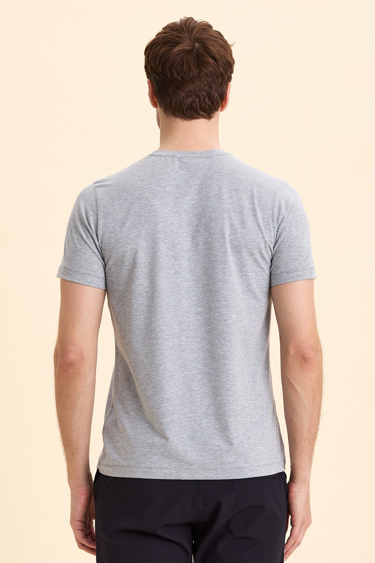 Gray Melange Basic T-Shirt