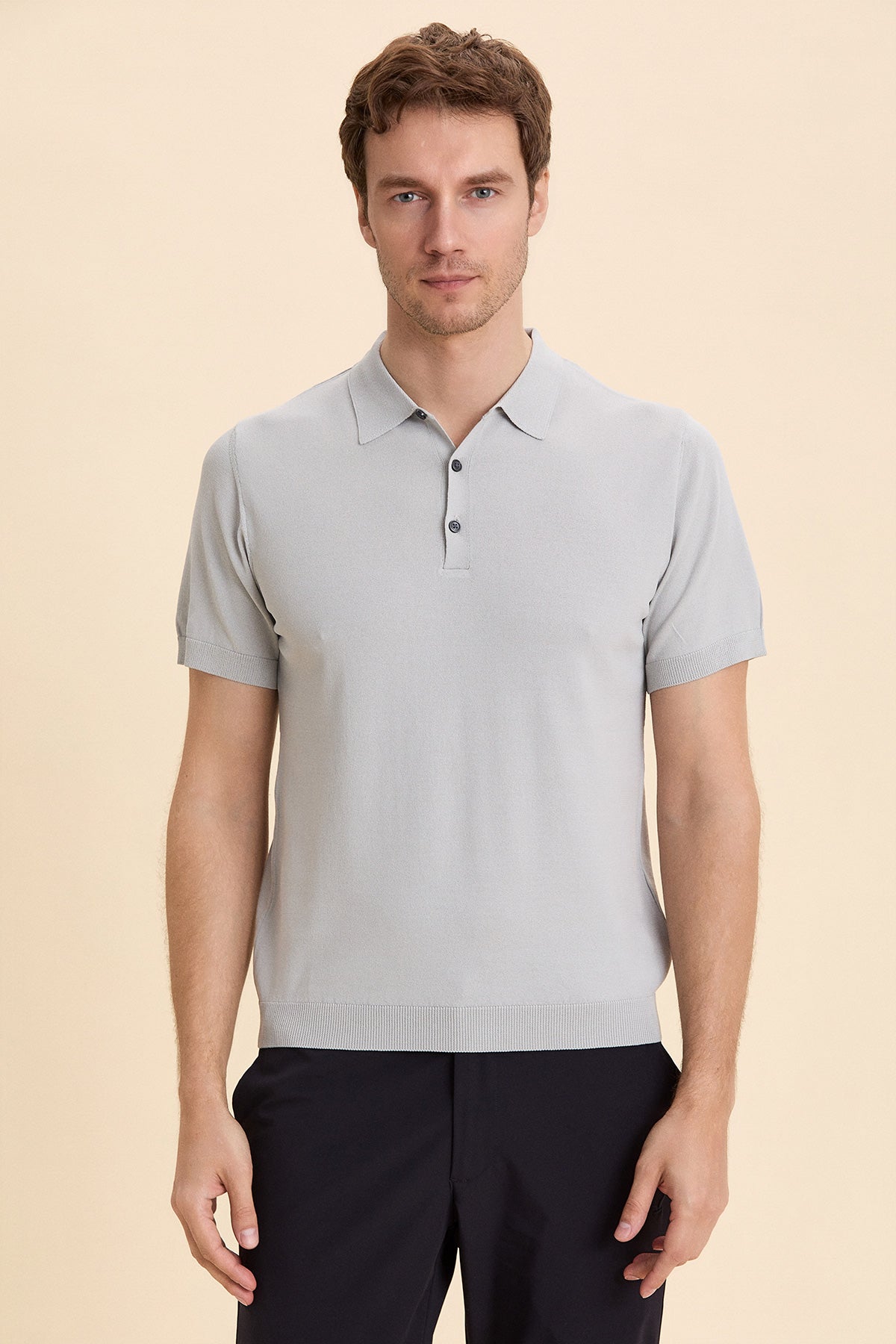 Gray Polo Knitwear