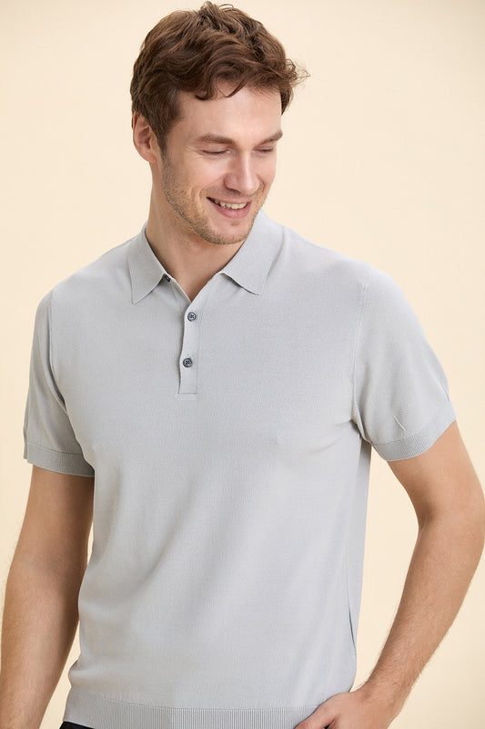 Gray Polo Knitwear