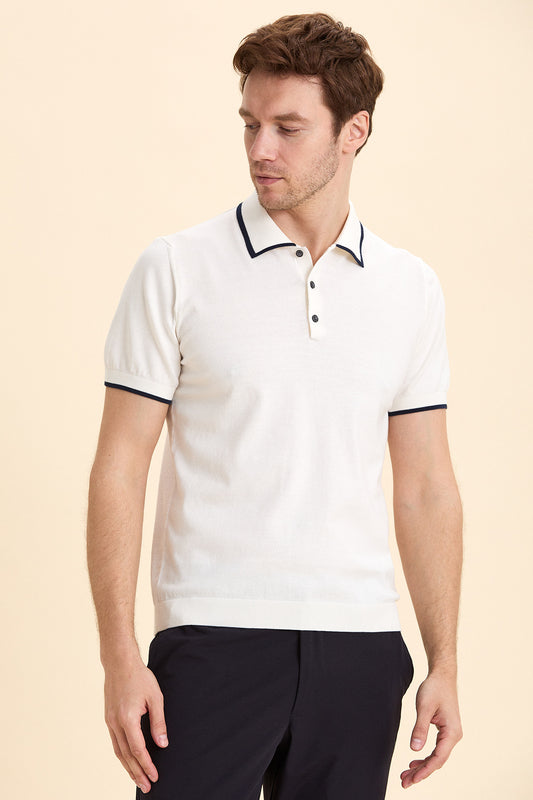 Off White Polo Knitwear