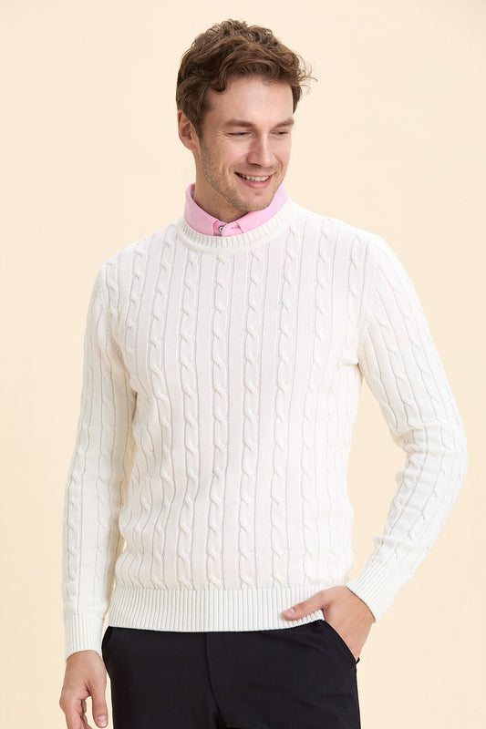 Off-White Hair Knit Crew Neck Knitwear