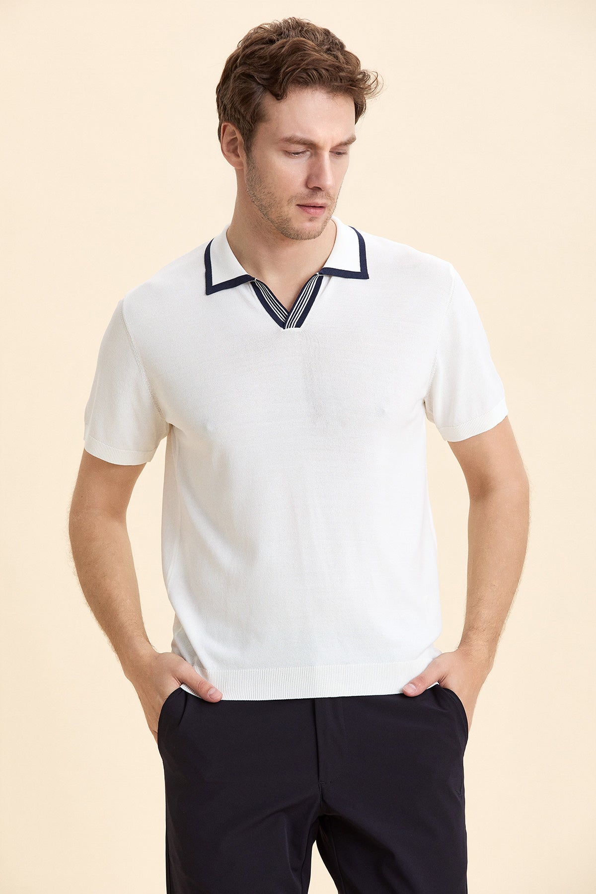 Off White Polo Knitwear