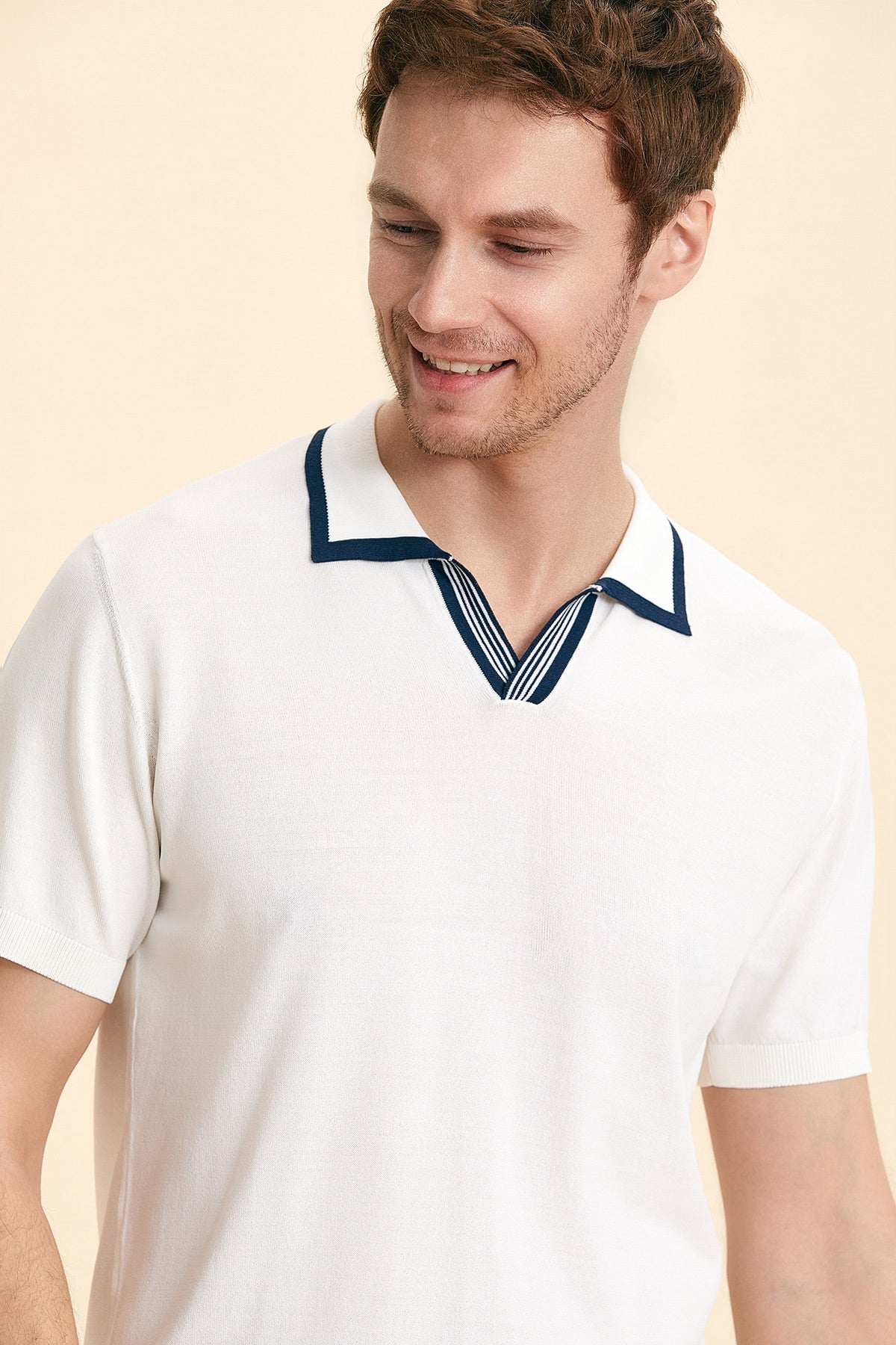 Off White Polo Knitwear