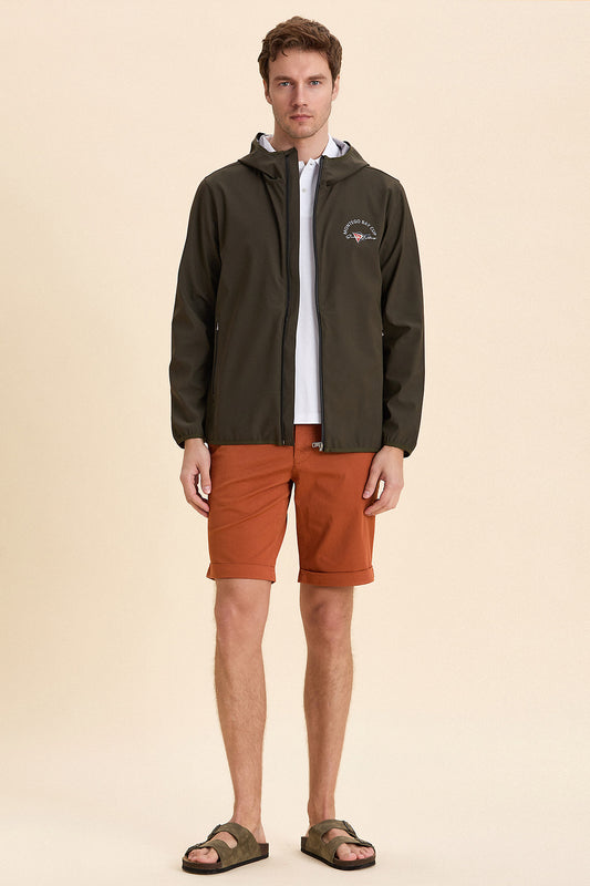 Hooded Khaki Summer Coat