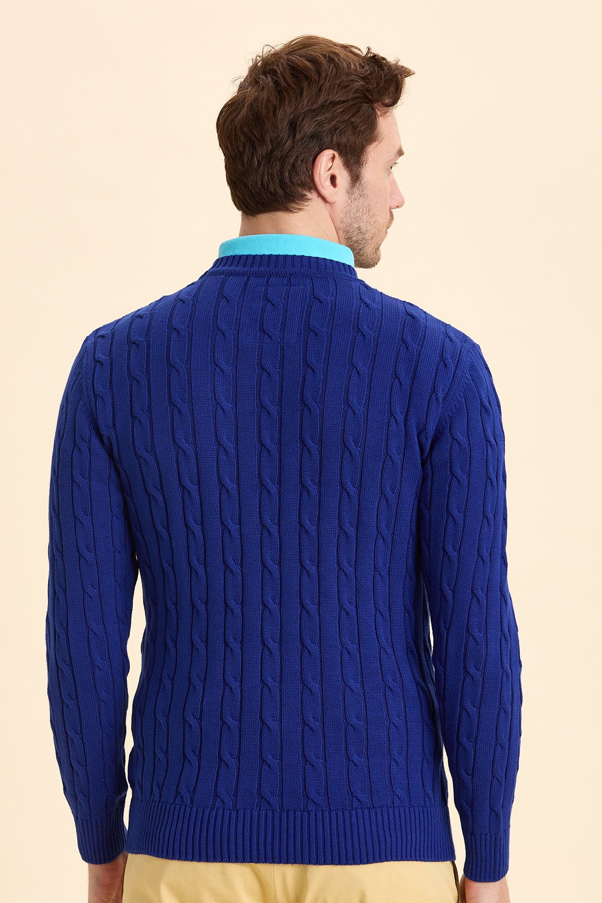 Blue Hair Knit Crew Neck Knitwear