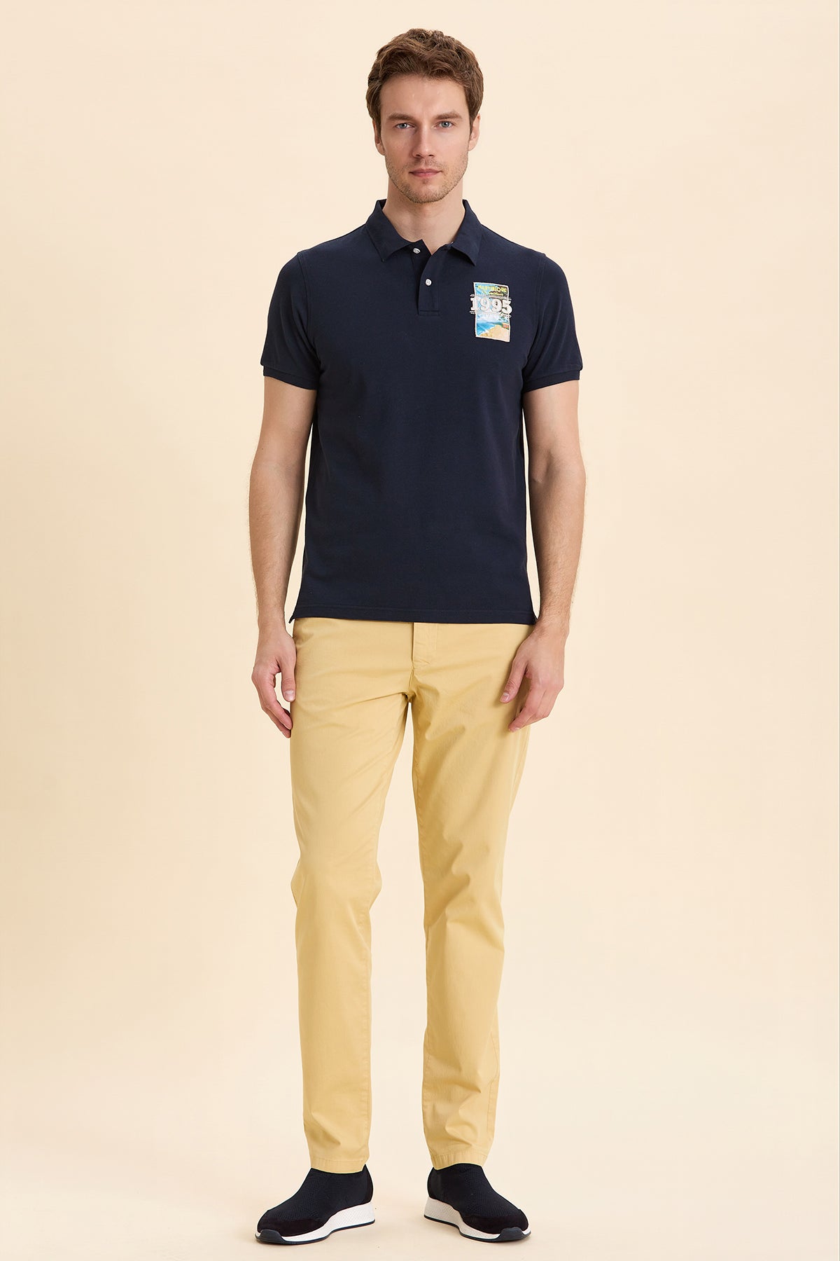 Navy Blue 100% Cotton Polo T-Shirt