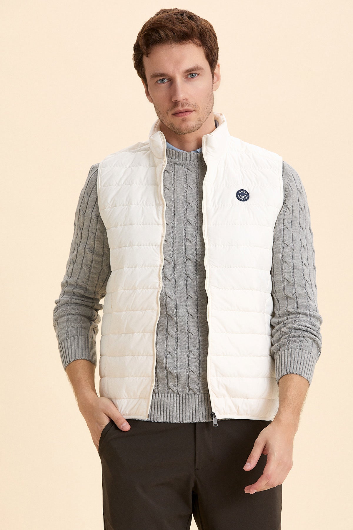 Light Beige Puffer Vest