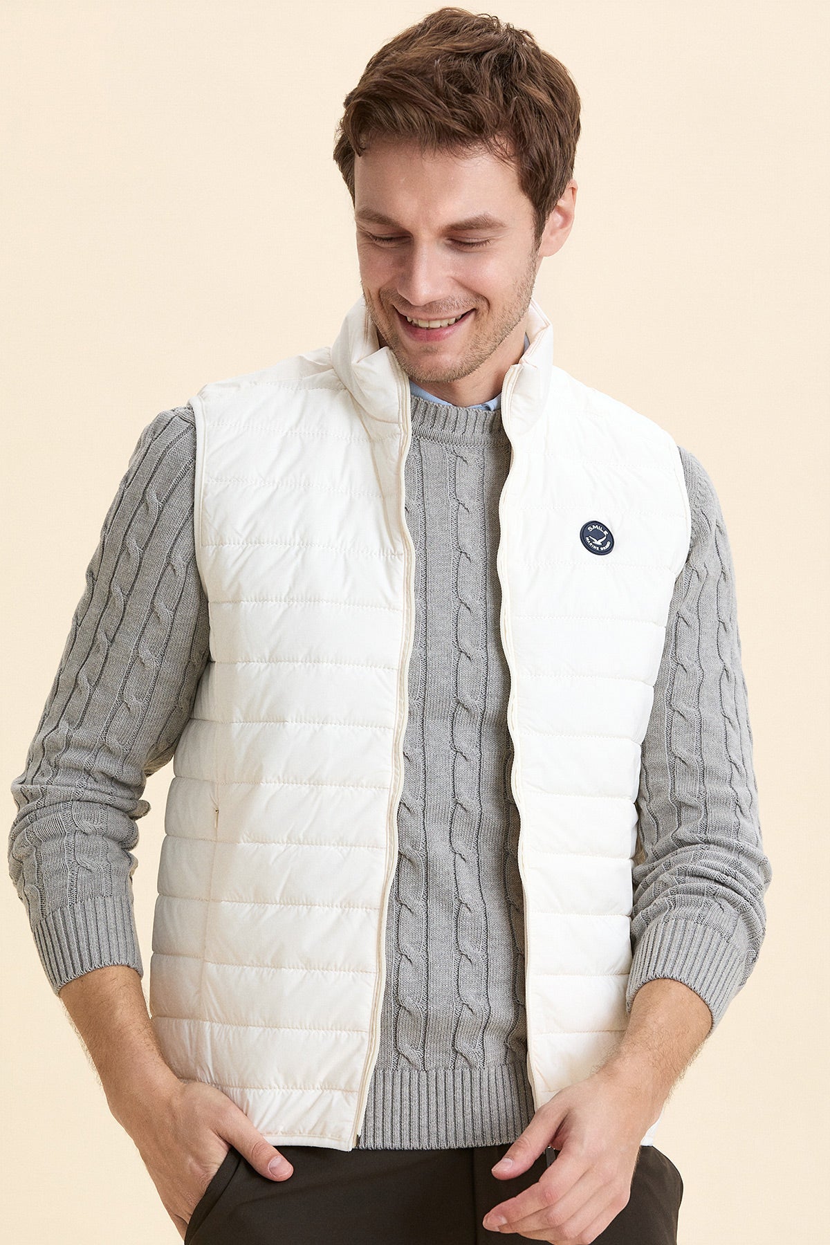 Light Beige Puffer Vest