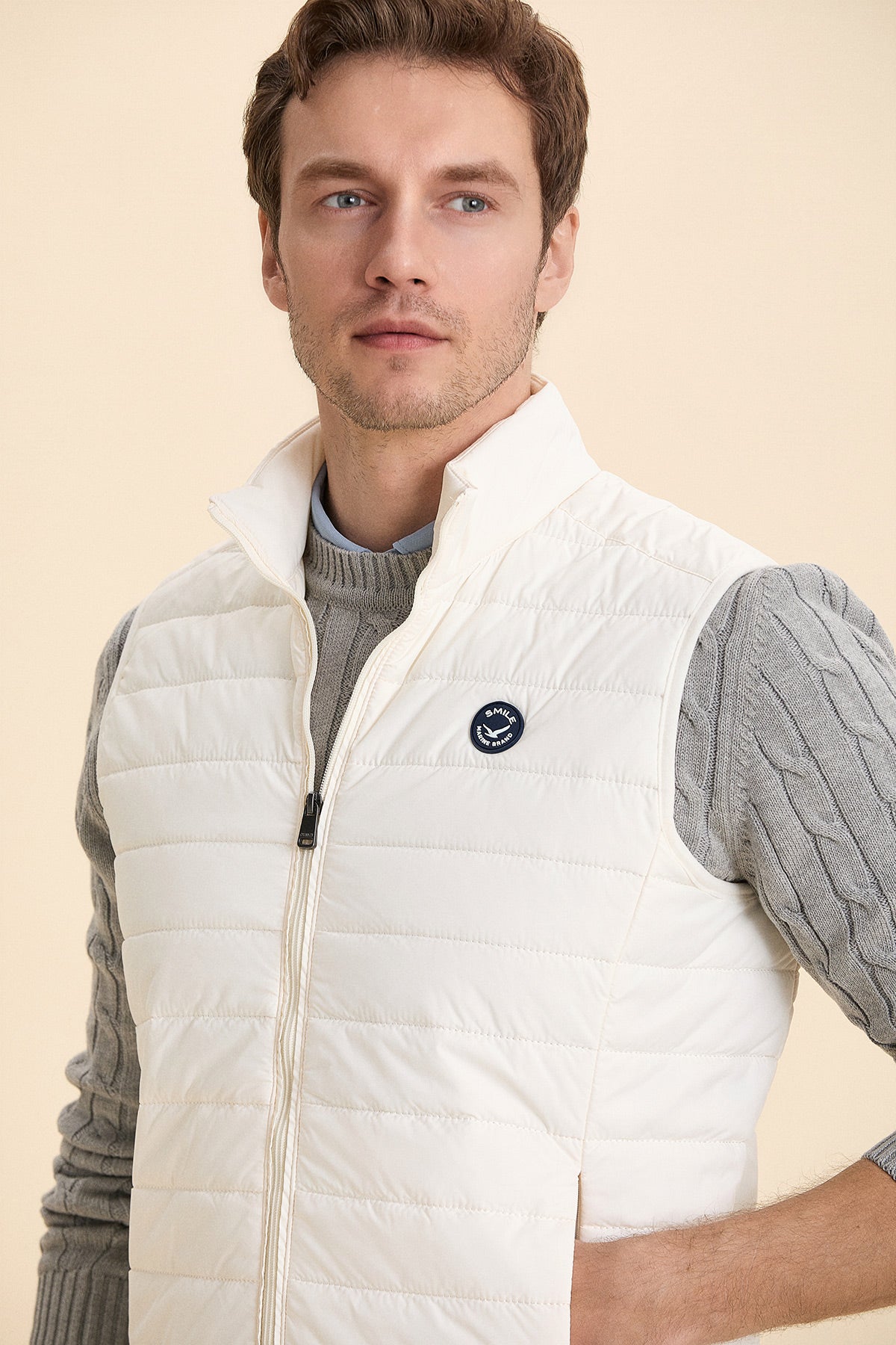 Light Beige Puffer Vest