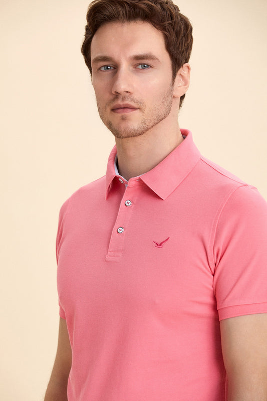 Polo T-Shirt with Coral Logo