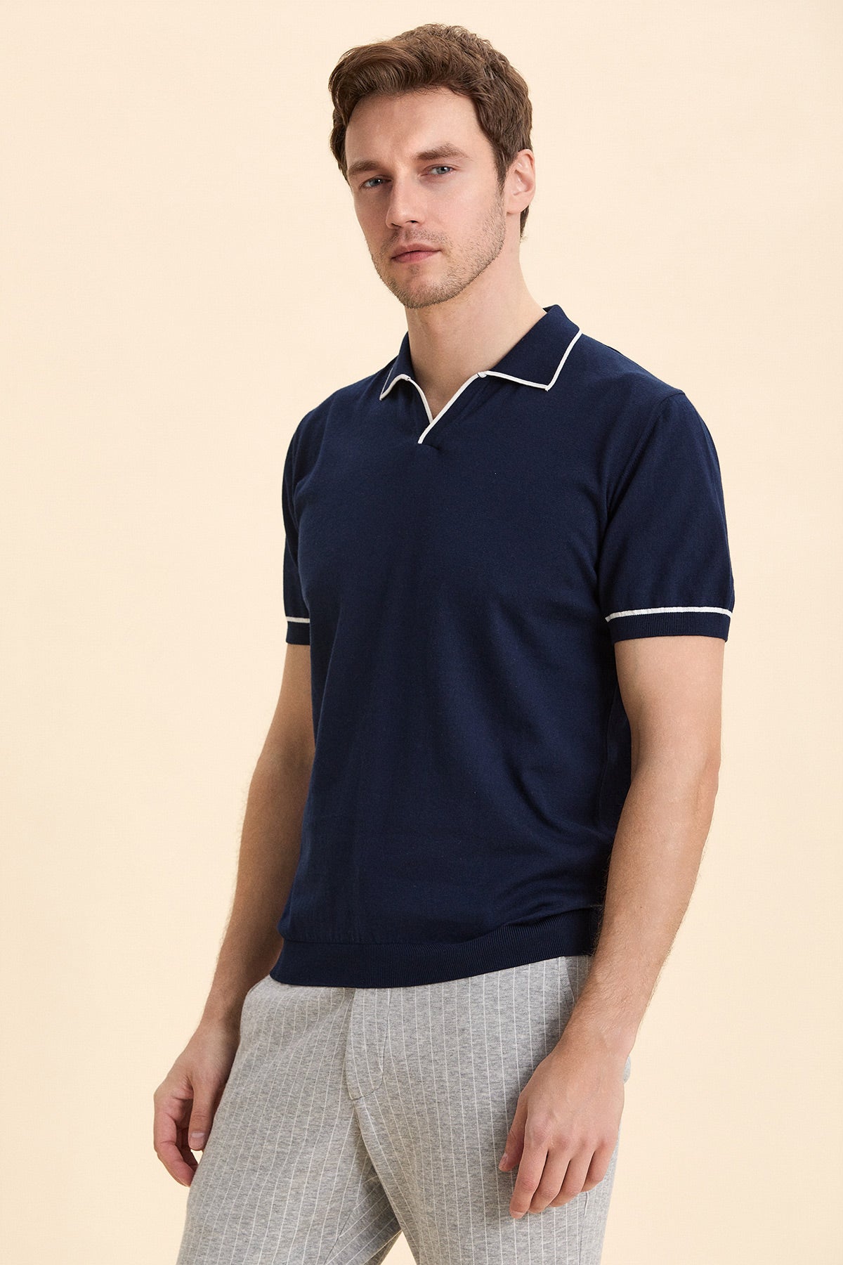 Navy Blue Polo Knitwear