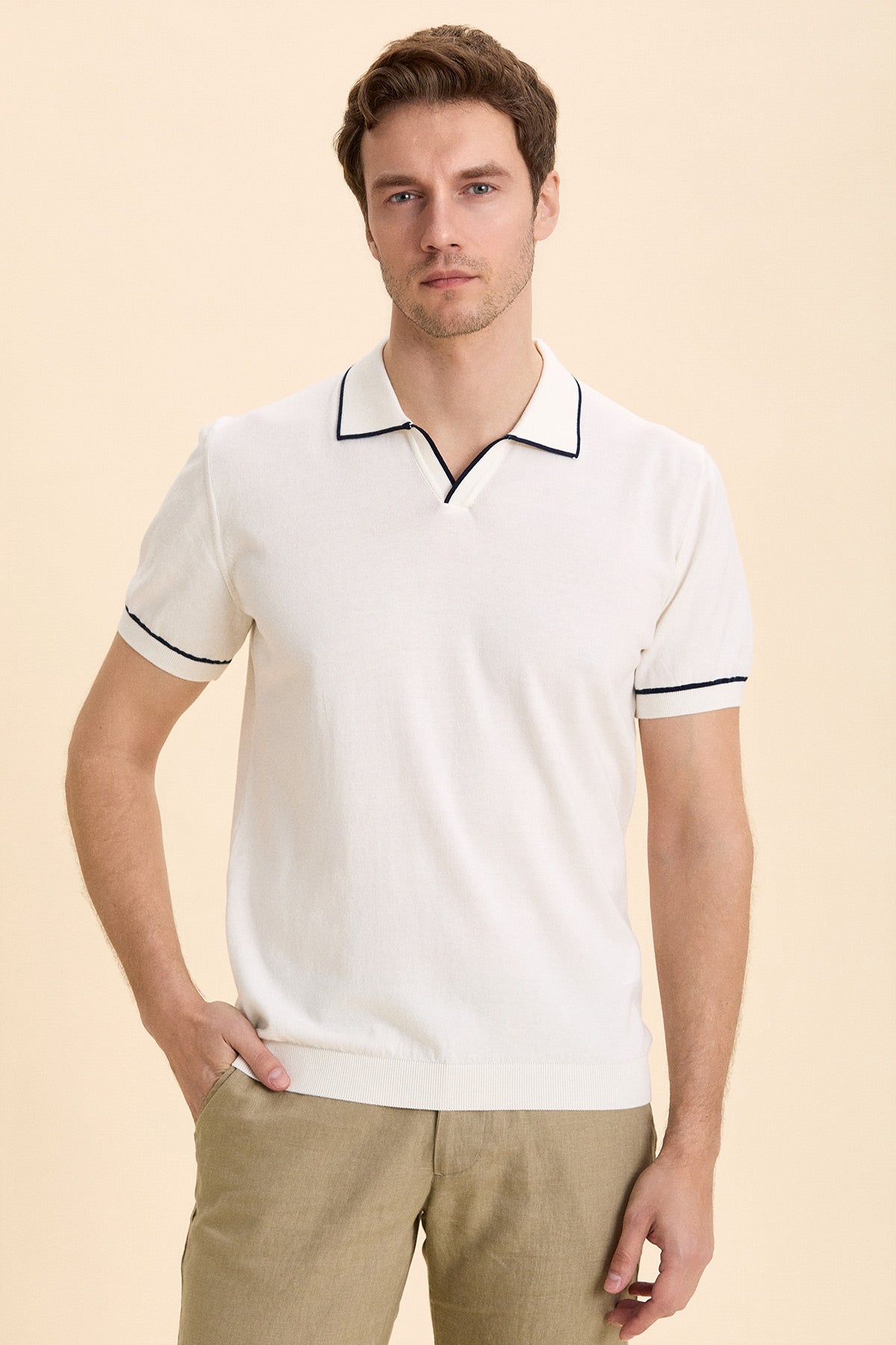 Off White Polo Knitwear