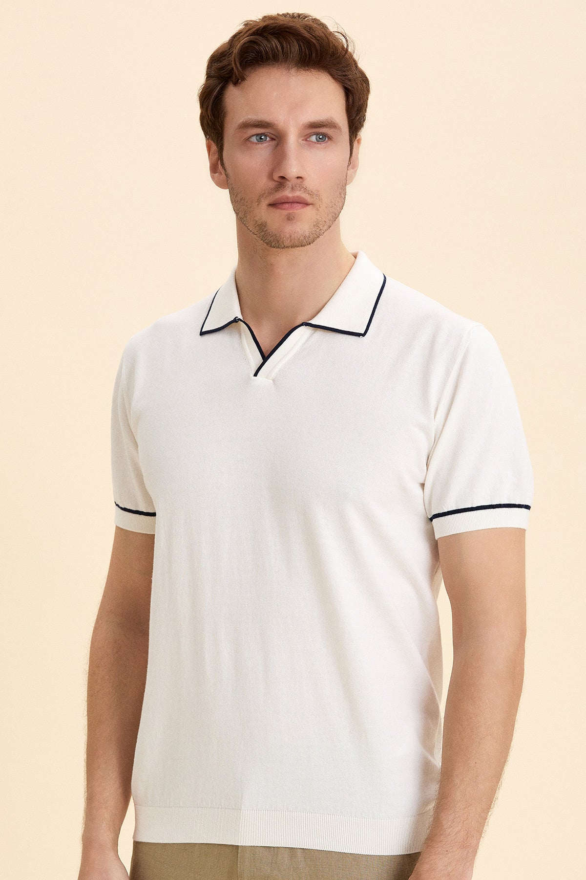 Off White Polo Knitwear