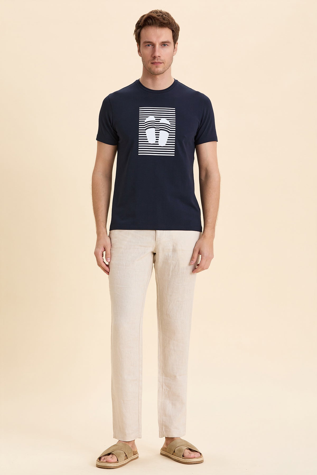 Navy Blue Printed T-Shirt