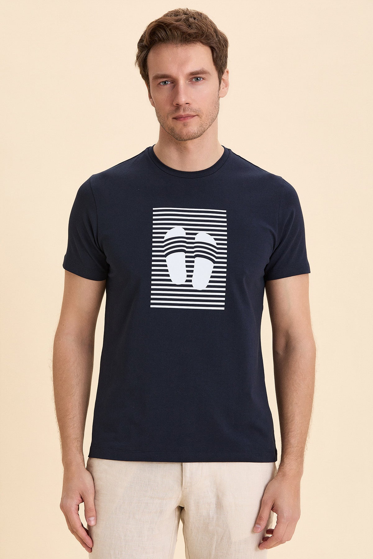 Navy Blue Printed T-Shirt