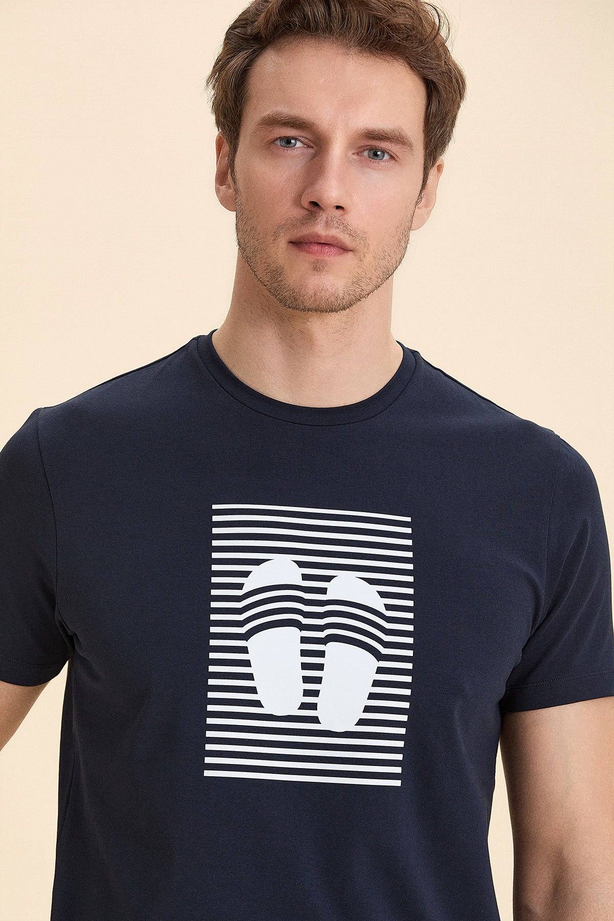 Navy Blue Printed T-Shirt