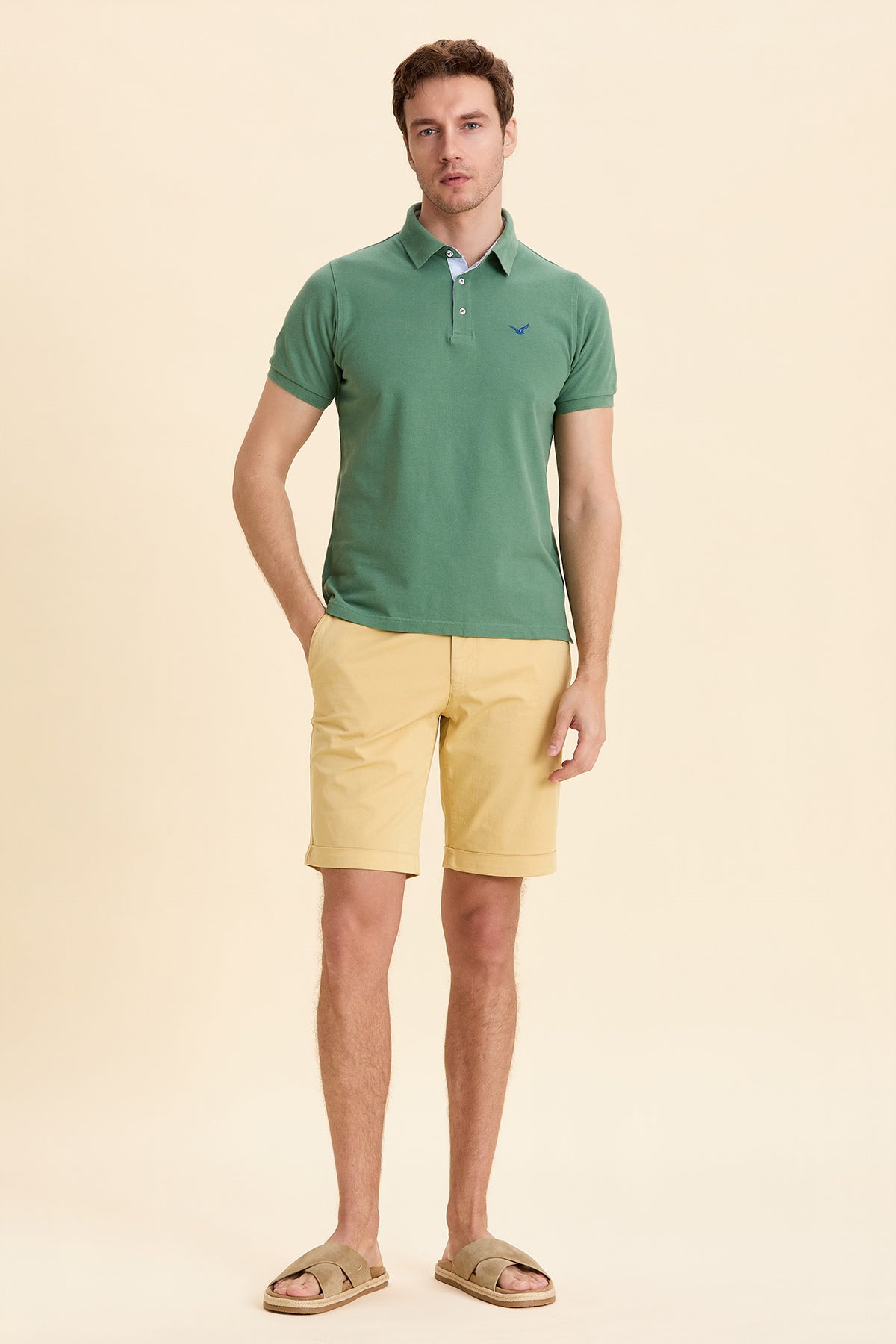 Khaki Logo Polo T-Shirt