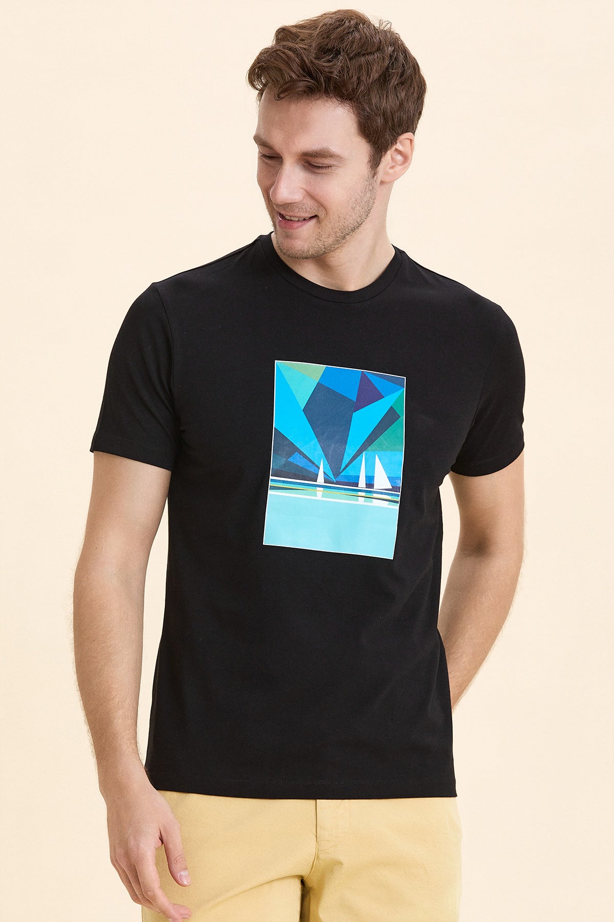 Black Marine Printed T-Shirt