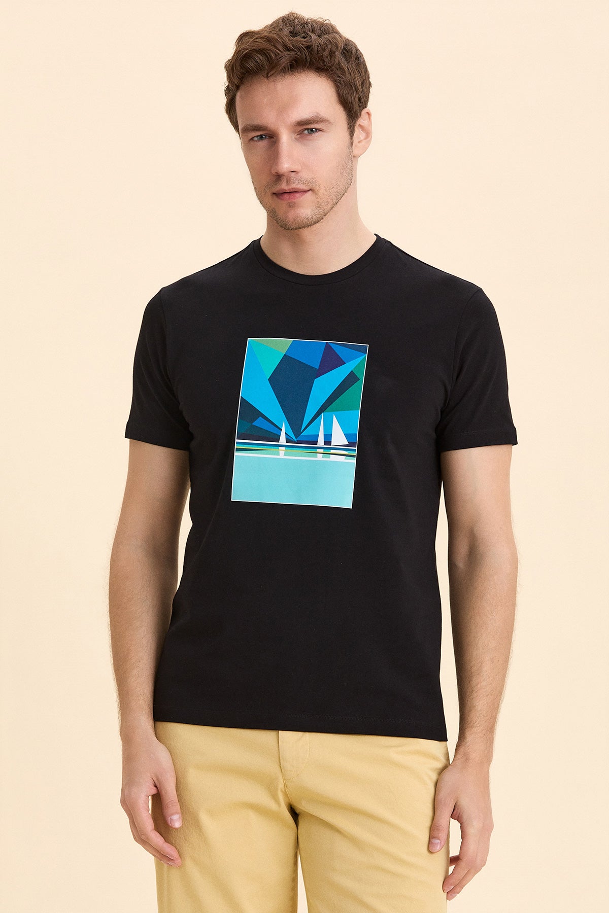 Black Marine Printed T-Shirt