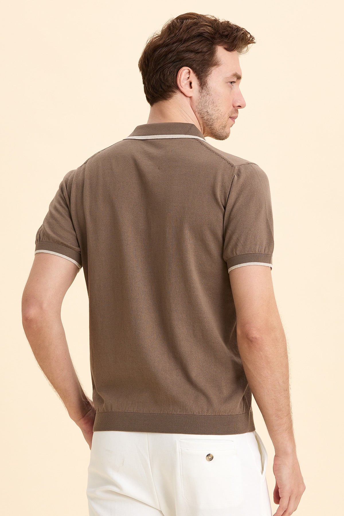 Beige Polo Knitwear