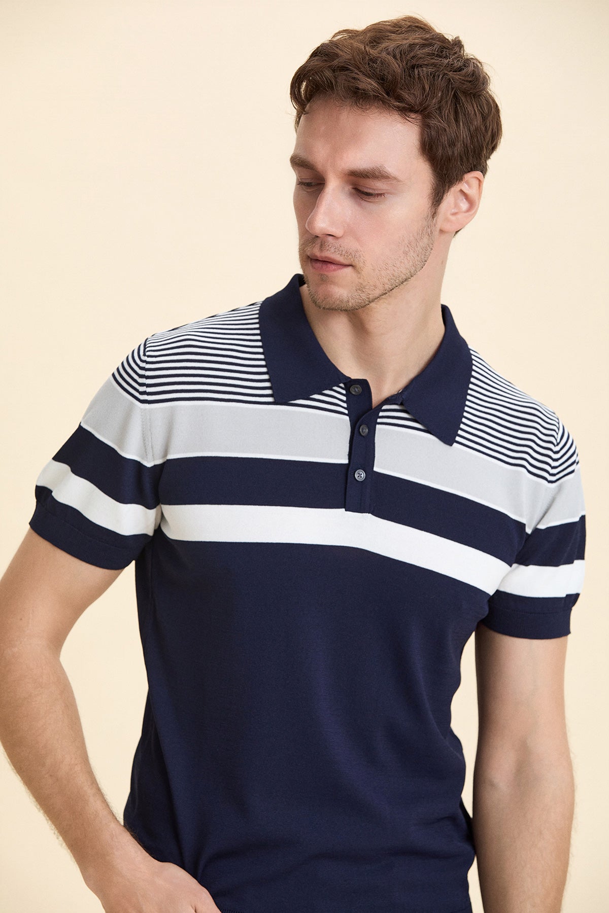Navy Blue Polo Knitwear